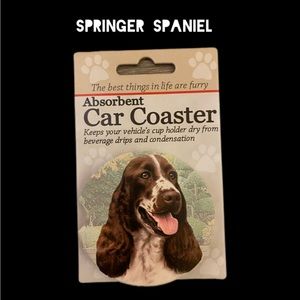 🆕 Absorbent Car Coaster - Springer Spaniel - Dog